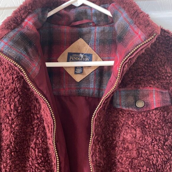 Pendleton wool blend Zip up Teddy Sherpa jacket size small - Picture 4 of 10